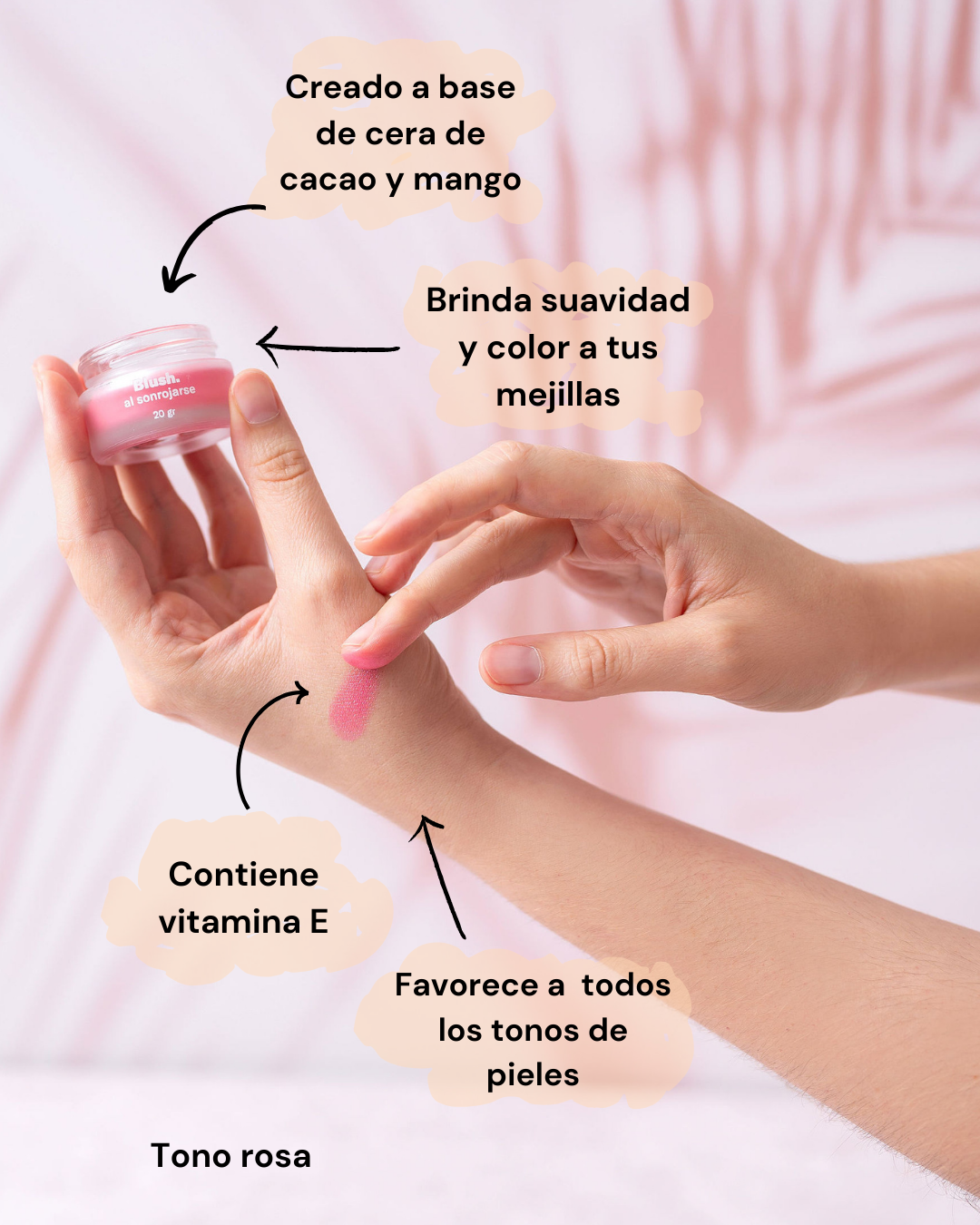 Blush Rosa | Textura cremosa | Párpados y mejillas | 20 gr